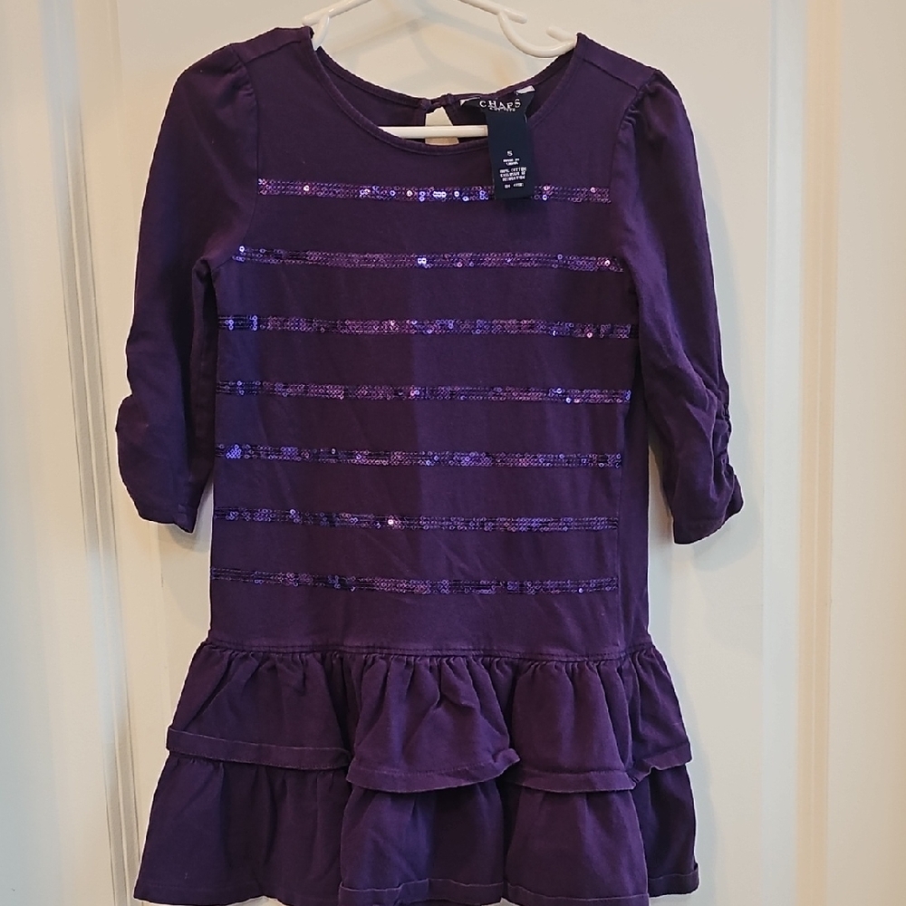 Chaps Kids Dress in Purple with Sequins